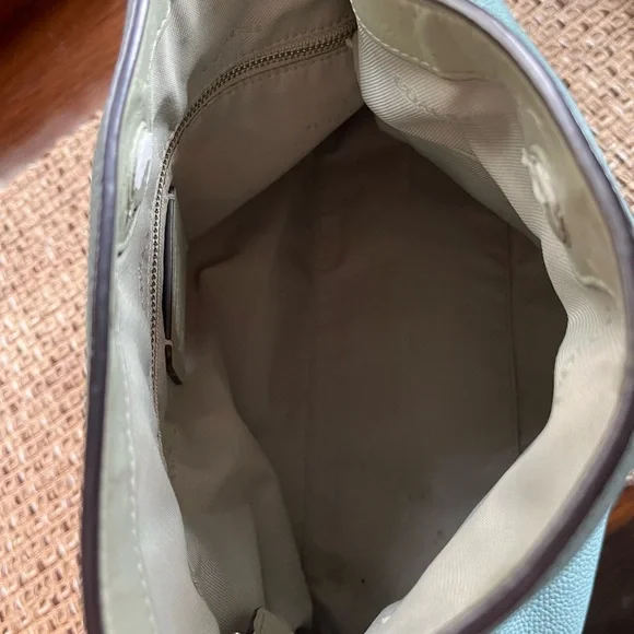 Coach Sky Blue Leather Shoulder Bag With Crossbody Strap Clarkson Hobo - Picture 7 of 8